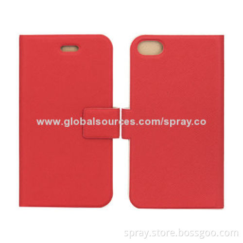 High-quality PU Book Open Case Accessories for iPhone 5/5S, Ultra-slim Version